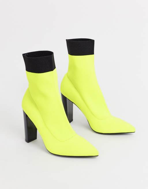 Neon shop sock heels