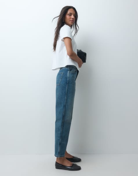 ASOS DESIGN enkeljeans met comfort stretch en rechte pijpen in donkere vintage wassing - view 1