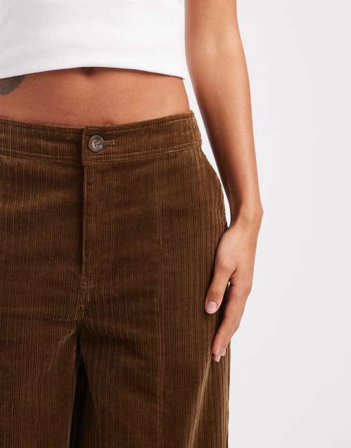 ASOS DESIGN - Enkellange corduroy broek met wijde pijpen in biscuit, 4 van 5