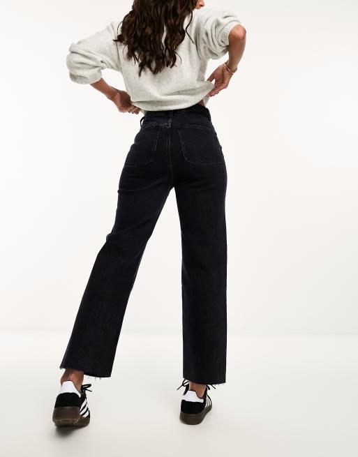 ASOS DESIGN - Enkellange jeans met rechte pijpen in blauwzwart, 2 van 5