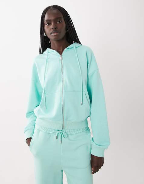 ASOS DESIGN ensemble 2 pièces à capuche zippé turquoise - view 1