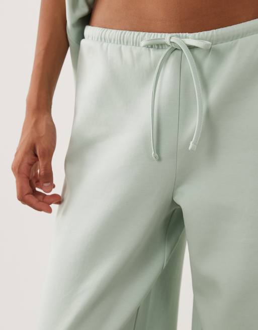 ASOS DESIGN ensemble 2 pièces pantalon large en interlock vert sauge, 5 de 5