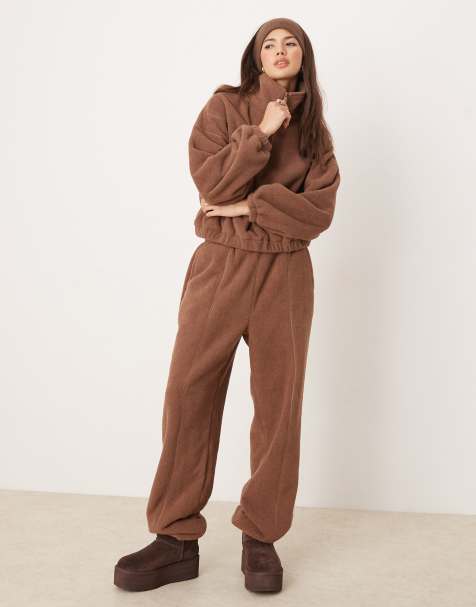 ASOS DESIGN - Ensemble à assortir en micro-polaire - Marron - view 1