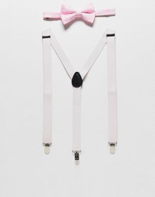 ASOS DESIGN bow and braces set in pink - ASOS Price Checker