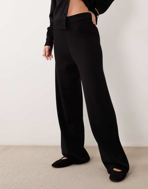 ASOS DESIGN ensemble coordonné pantalon droit en maille compacte noir, 3 de 5