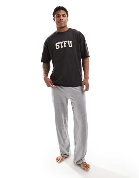 ASOS DESIGN - Ensemble de pyjama à slogan STFU - Noir - view 1