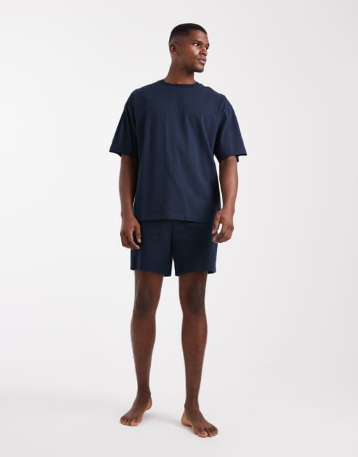 ASOS DESIGN - Ensemble de pyjama oversize - Bleu marine, 3 de 4