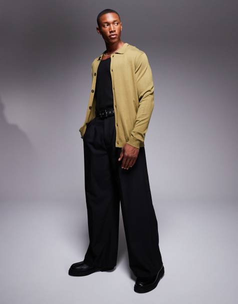 ASOS DESIGN - Ensemble en maille avec t-shirt et gilet - Kaki - view 1