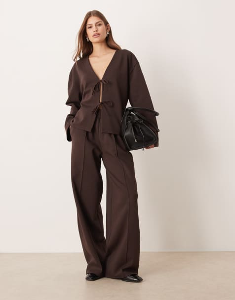 ASOS DESIGN - Ensemble en maille interlock - Chocolat - view 1