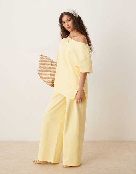 ASOS DESIGN - Ensemble en maille interlock - Jaune - view 1