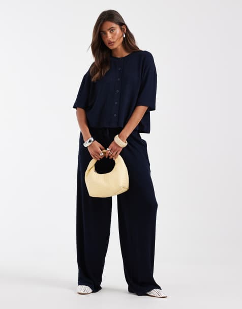 ASOS DESIGN - Ensemble en maille texturée - Bleu marine - view 1