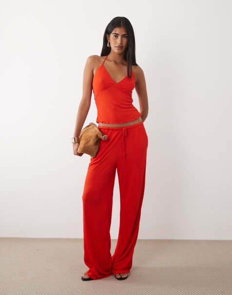 ASOS DESIGN - Ensemble froissé - Rouge - view 1