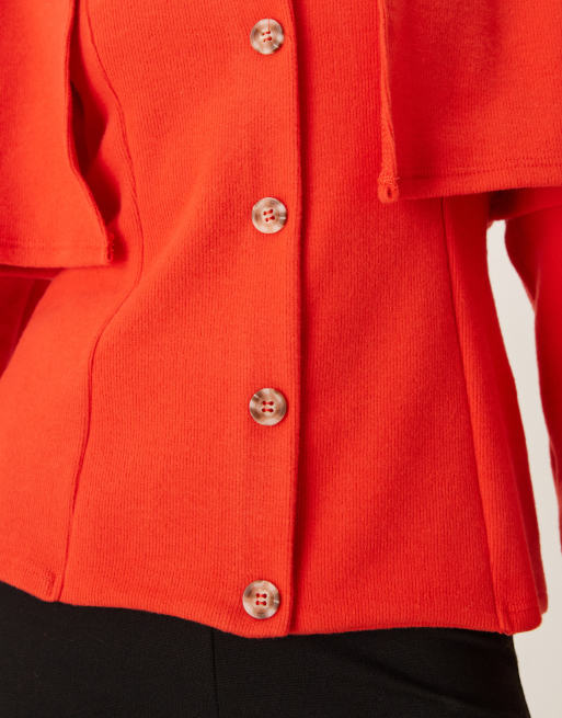 ASOS DESIGN - Ensemble gilet et top bandeau 2-en-1 en tissu doux - Rouge, 3 de 4