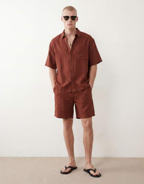 ASOS DESIGN - Ensemble oversize en lin - Marron - view 1
