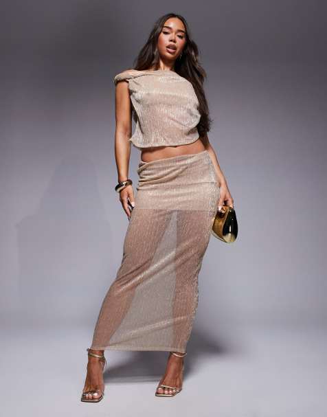 ASOS DESIGN - Ensemble plissé métallisé avec détail torsadé - view 1