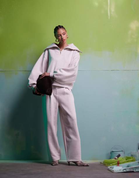 ASOS DESIGN - Ensemble sweat épais à col zippé et pantalon de jogging - Avoine - view 1