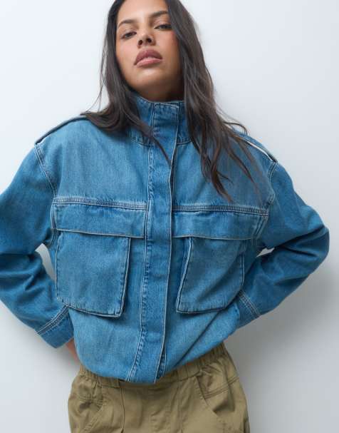 ASOS DESIGN ensemble veste à col cheminée et ourlet boule en bleu moyen - view 1