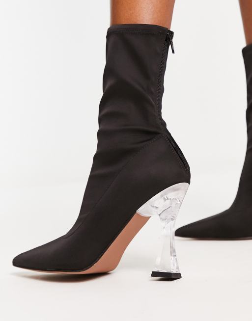 White boots clear on sale heel