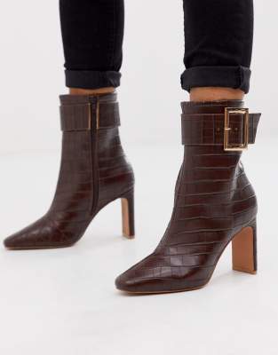 brown croc booties