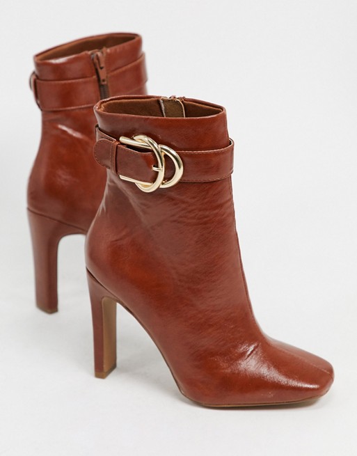Envy high ankle buckle boots in tan