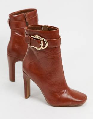 Envy high ankle buckle boots in tan