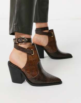 western cutout booties