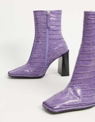 purple croc boots