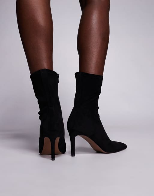 ASOS DESIGN - Erika - Stivali a calza neri con tacco alto, 2 di 4