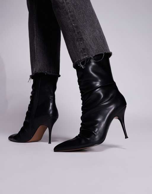 ASOS DESIGN – Erin – Geraffte Ankle-Boots in Schwarz mit hohem Absatz, 2 von 4