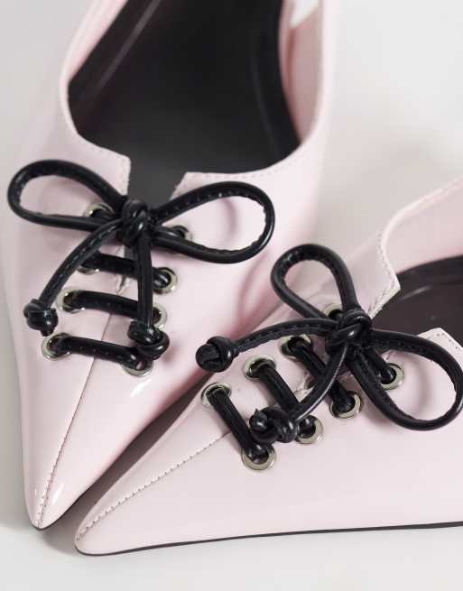 ASOS DESIGN escarpins à petits talons à lacets roses, 4 de 4