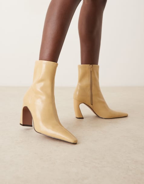 ASOS DESIGN - Esme - Bottines à talon banane - Beurre - view 1