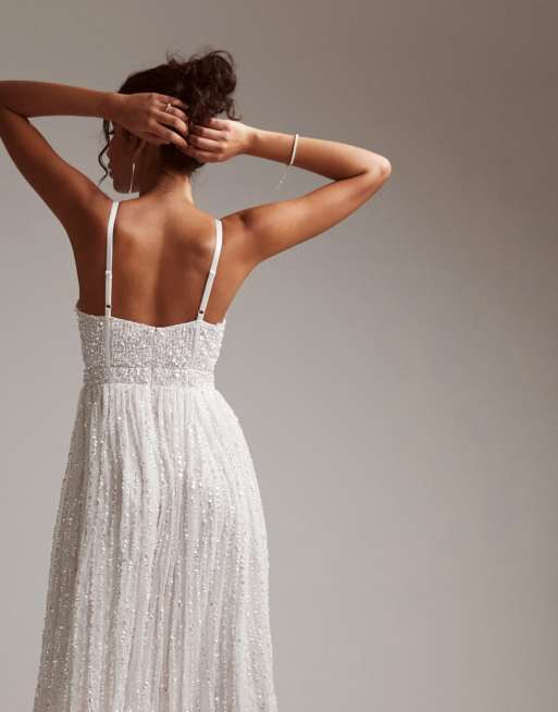 RENT ASOS Pearl Embellished Cami Dress - RRP £160