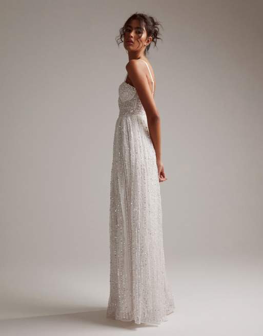 ASOS DESIGN Esme embellished corset cami wedding dress with full skirt in -  | ASOS