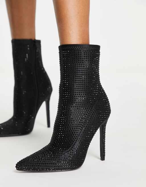 ASOS DESIGN mesh glitter ankle socks in black