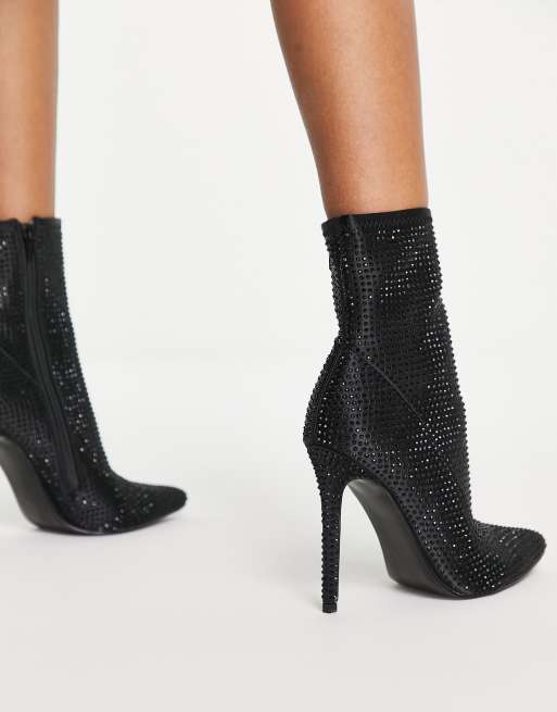 Black heeled boots outlet asos