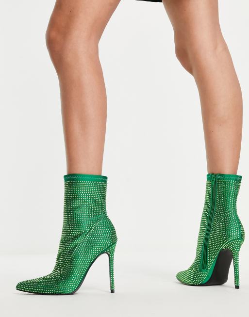 Green 2025 sock booties