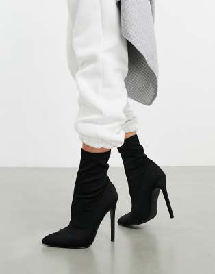 Asos black outlet sock boots