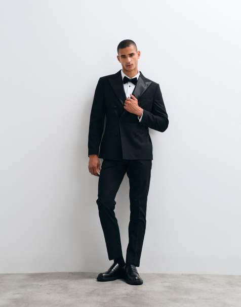 ASOS DESIGN - Esmoquin negro de corte slim con doble botonadura - view 1
