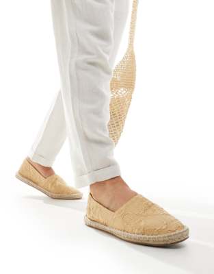 ASOS DESIGN espadrille in natural weave-Neutral