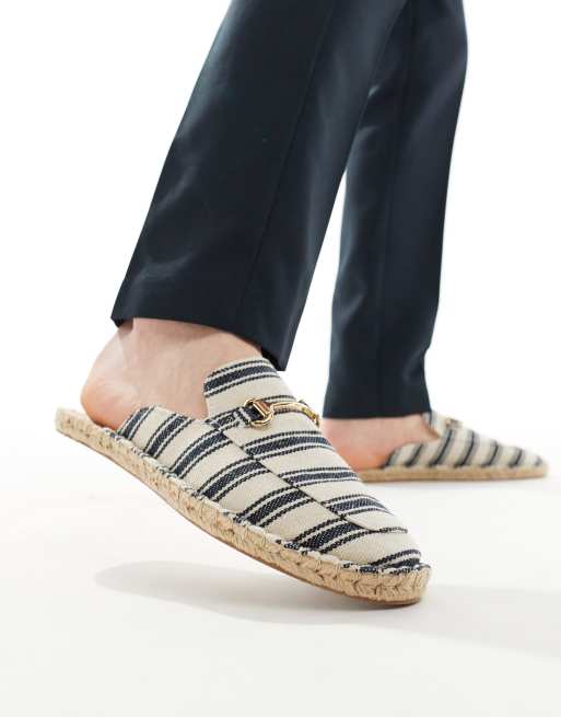 FhyzicsShops DESIGN - Espadrille instappers met goudkleurige trens