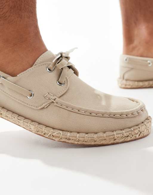 ASOS DESIGN - Espadrille-sejlersko i beige kanvas, 4 af 4