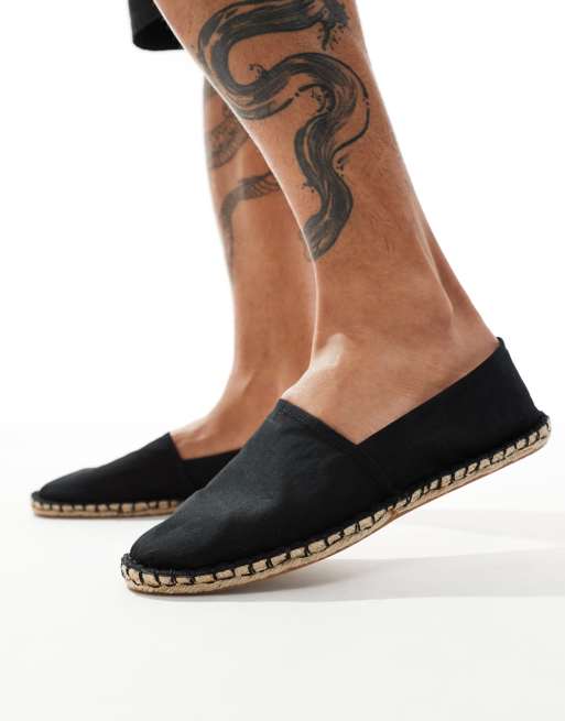 ASOS DESIGN Espadrilles aus Canvas in Schwarz ASOS