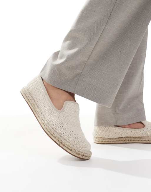 ASOS DESIGN - Espadrilles color bianco sporco intrecciate