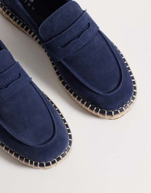 ASOS DESIGN – Espadrilles im Penny-Loafer-Design aus Wildleder in Marineblau, 2 von 4