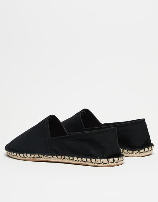 ASOS DESIGN espadrilles in black canvas