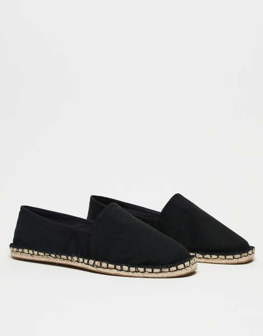 ASOS DESIGN espadrilles in black canvas