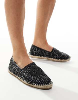 ASOS DESIGN espadrilles in black weave