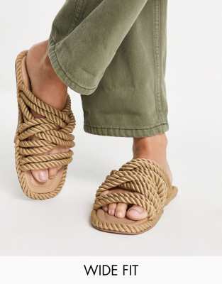 Asos Donna Scarpe Sandali Sandali in corda Espadrilles in corda a pianta larga color naturale 