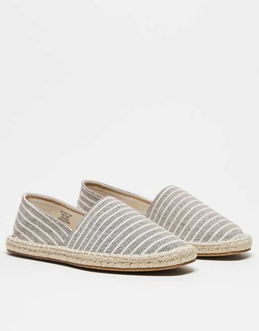 ASOS DESIGN espadrilles in grey stripe canvas, 3 of 4