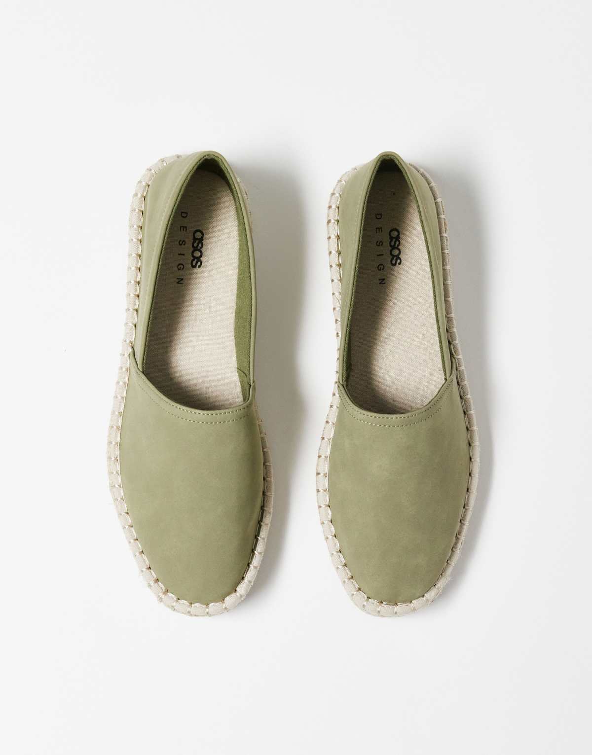 ASOS DESIGN espadrilles in khaki green